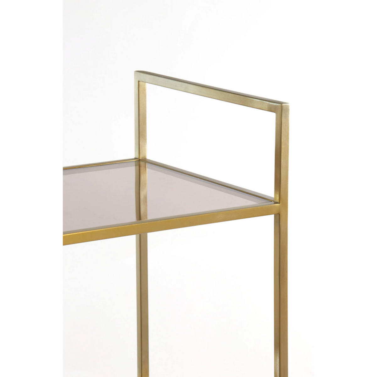 STANDREGAL MARIKI 55x40x180 cm, braunes Glas, Hellgold - Goldfarben, Glas/Metall (40/180/55cm) - Light & Living