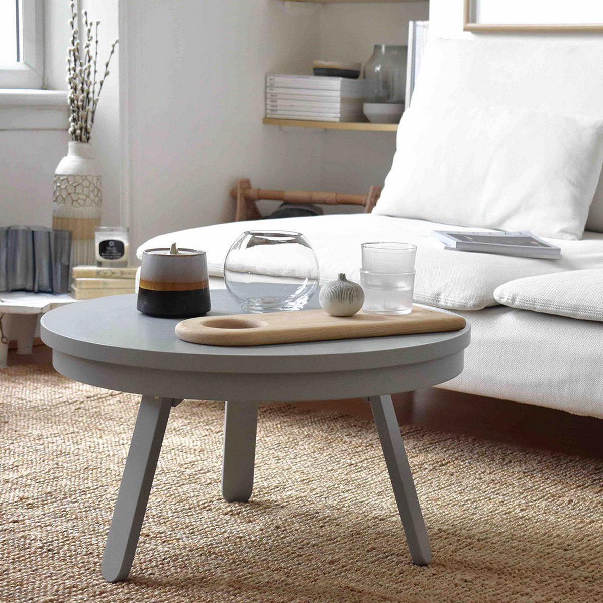 COUCHTISCH Batea M mit Stauraum - Grau, Holz (62/62/35cm) - Woodendot