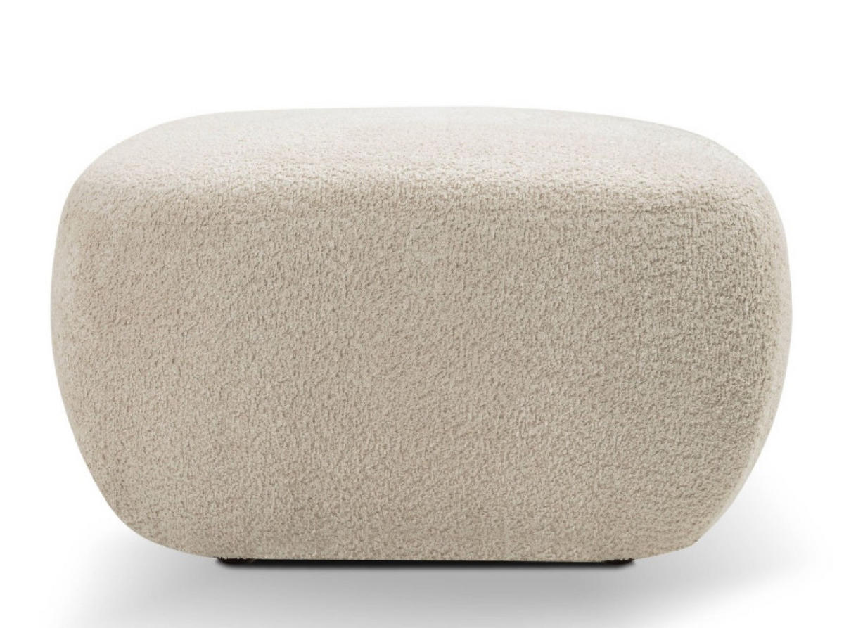 POUF Hellbeige LIO Bezogen Mit Abriamo Stoff Auf Schwarzen Niedrigen Beinen - Beige, Textil (75/39/75cm) - Sepro Meble