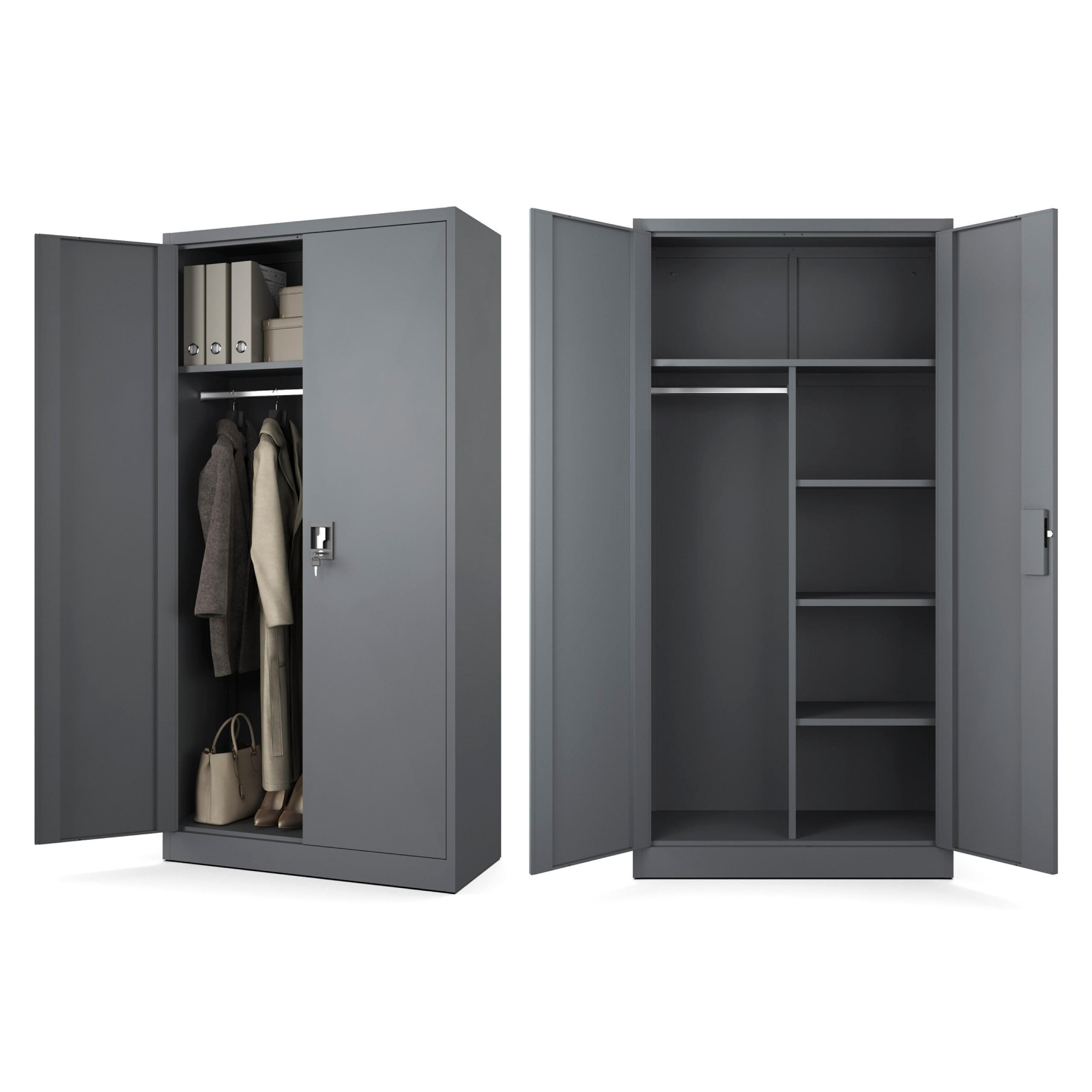 Muralo Aktenschrank Anthrazit 90x185x45 cm