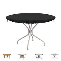 ABDECKHAUBE für Gartentisch Rund Ø122x10cm 420D Oxford Wasserdicht - Schwarz, Kunststoff (122/10/122cm)