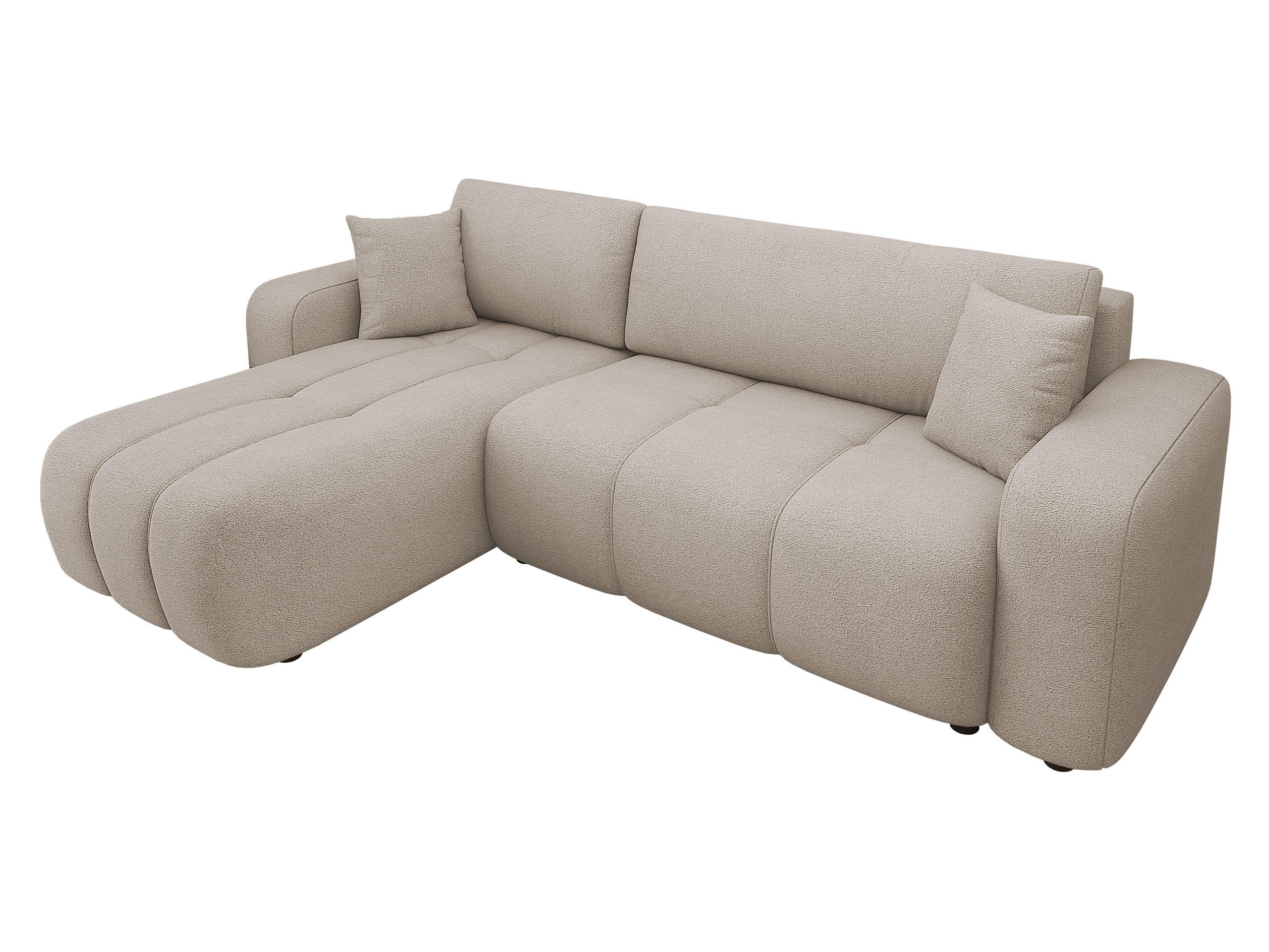 ECKSOFA Furyn - Beige/Schwarz, Holz/Kunststoff (244/145cm) - MIRJAN24