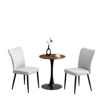 ESSGRUPPE DE-39406 3-teilig, mit 2 PU-Stühlen Hellgrau - Hellgrau, Holzwerkstoff (60/72/60cm) - ComfortXL