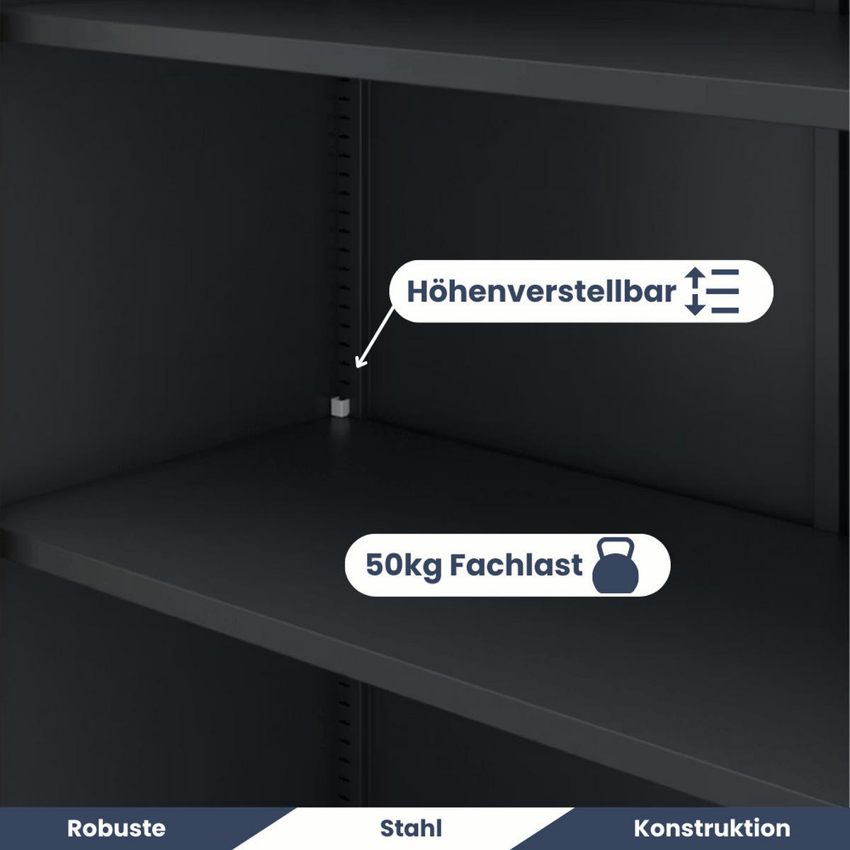 AKTENSCHRANK abschließbar ROLF mit Schiebetüren 185x90x40cm Anthrazit-Nussbaum - Anthrazit, Metall (90/185/40cm) - DELUKE