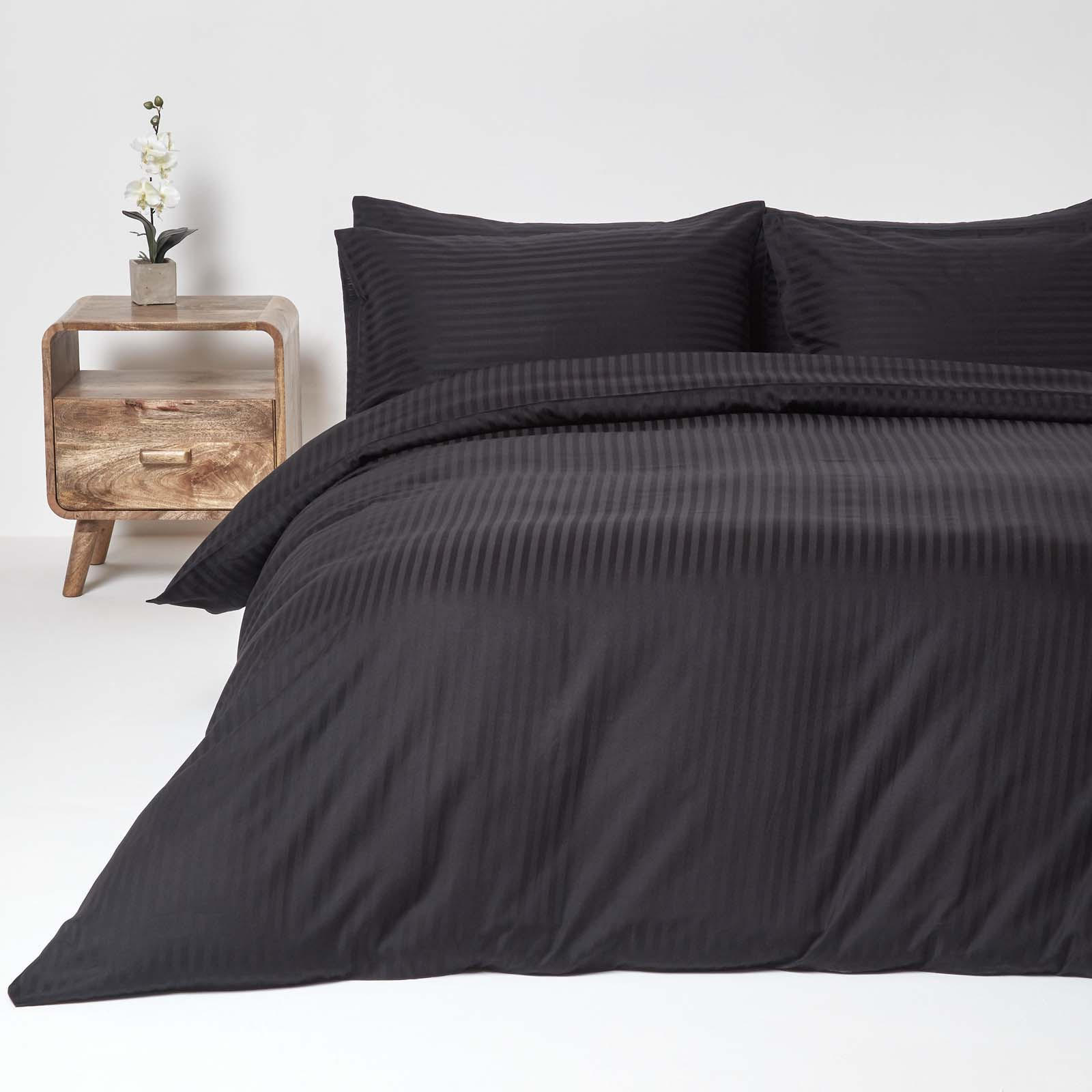 BETTWÄSCHE Damast Fadendichte 330 - Schwarz, Textil (230/220cm) - Homescapes