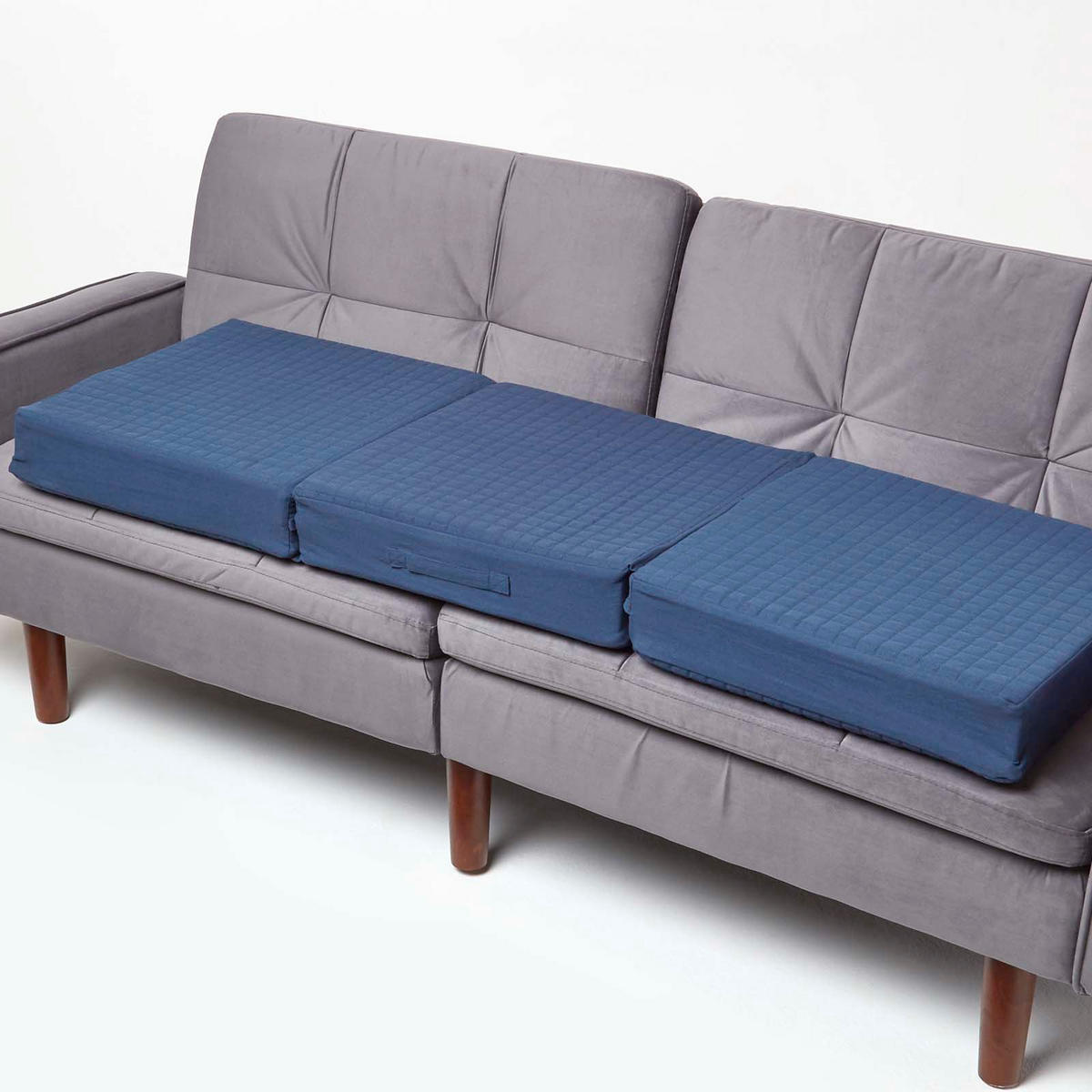 SITZKISSEN-BEZUG für Sofa-Auflage 150/50/10 cm, Baumwolle - Dunkelblau, Textil (150/50/10cm) - Homescapes