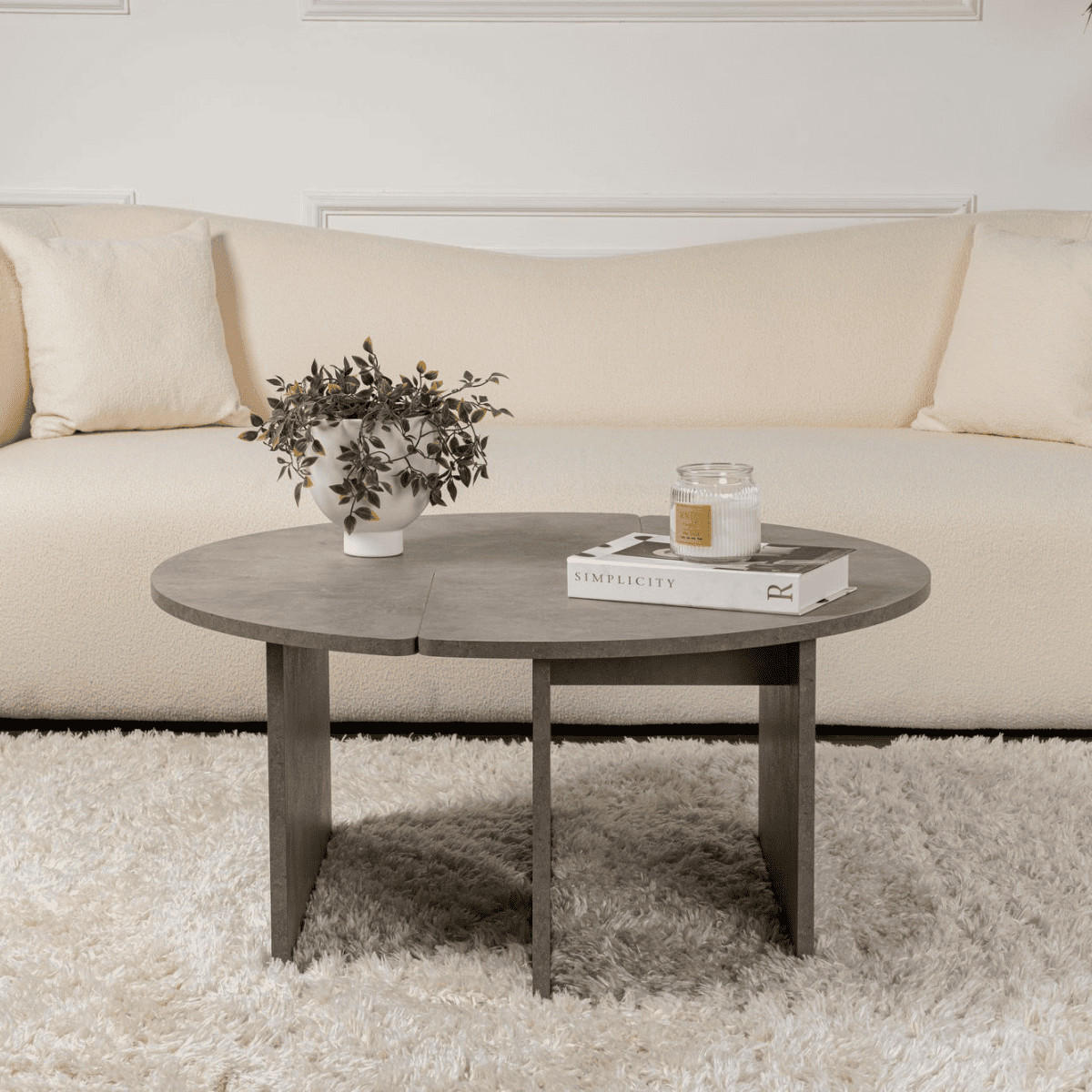 COUCHTISCH (2er-Set) moira 90/90/41 cm - Grau, Holzwerkstoff (90/90/41cm) - Calicosy