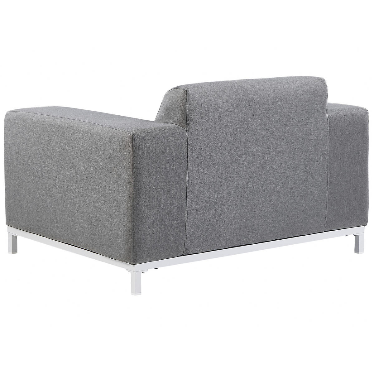 GARTENSESSEL 2er-SET grau/weisses Gestell Rovigo - Weiß/Grau, Textil (105/68/84cm) - Beliani