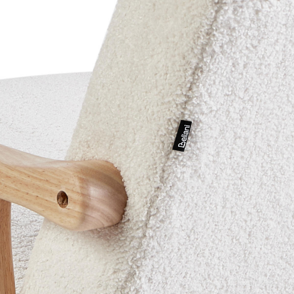 SCHAUKELSESSEL Cremeweiß Leknes - Weiß/Braun, Textil (63/78/96cm) - Beliani