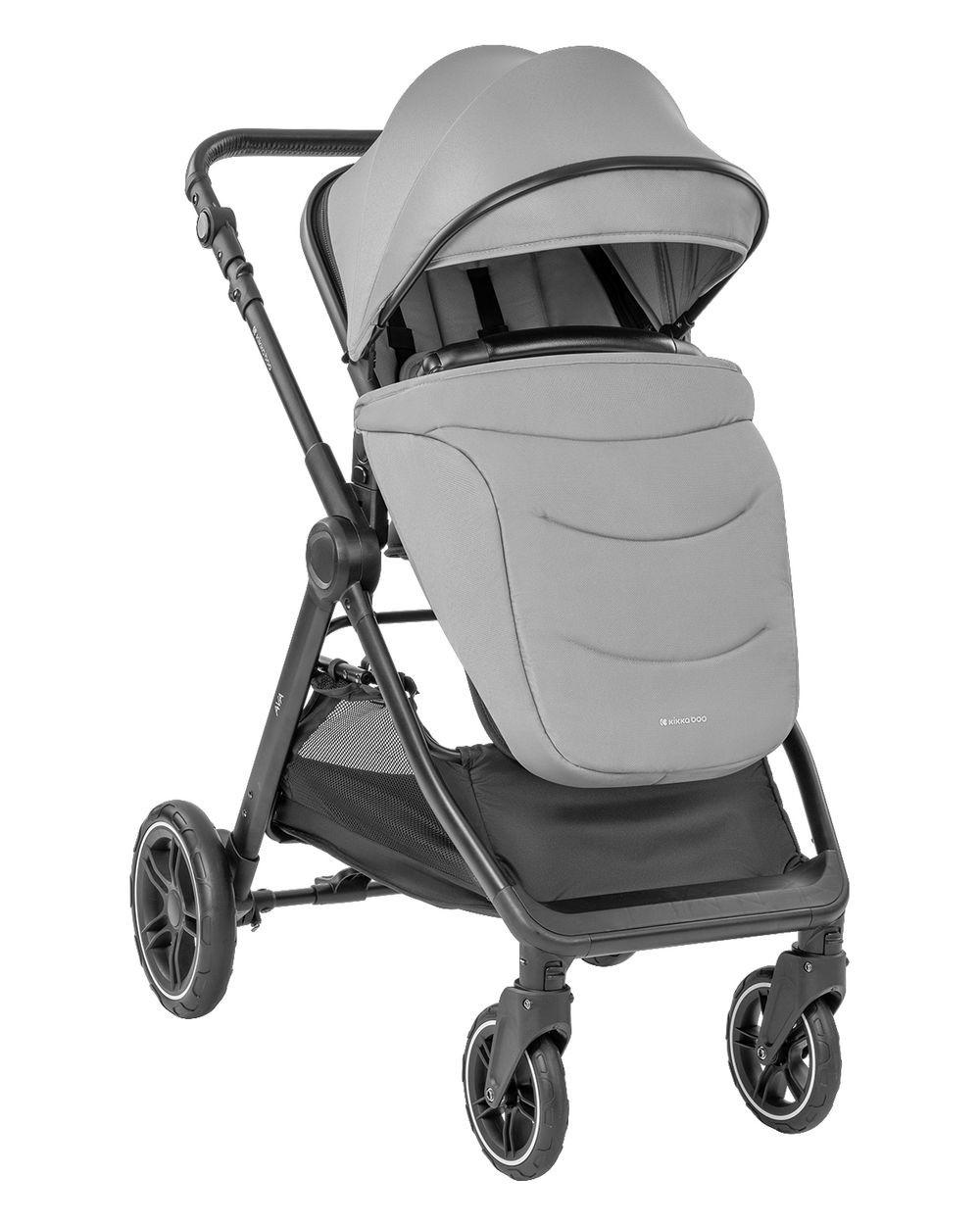 KOMBIKINDERWAGEN Ava 3 in 1 grau Babywanne, Babyschale, Gummiräder, Tasche - Grau, Metall (84/59/102cm) - Kikka boo