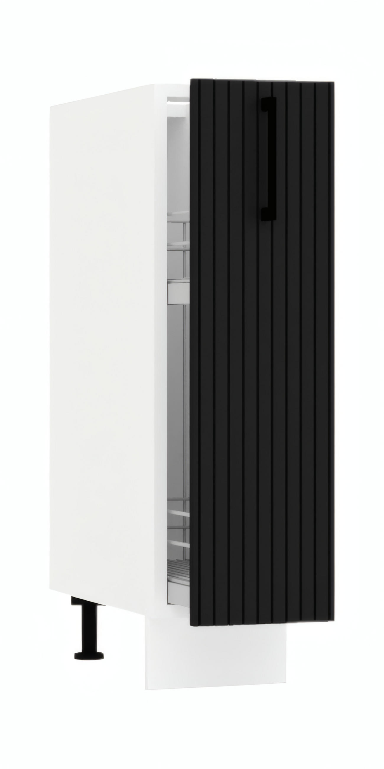 APOTHEKERSCHRANK D15CARGO - KENDRO - Elegante Stauraum Idee - Schwarz, Holz/Metall (20/82/52.4cm) - ROYAL24_MARKT