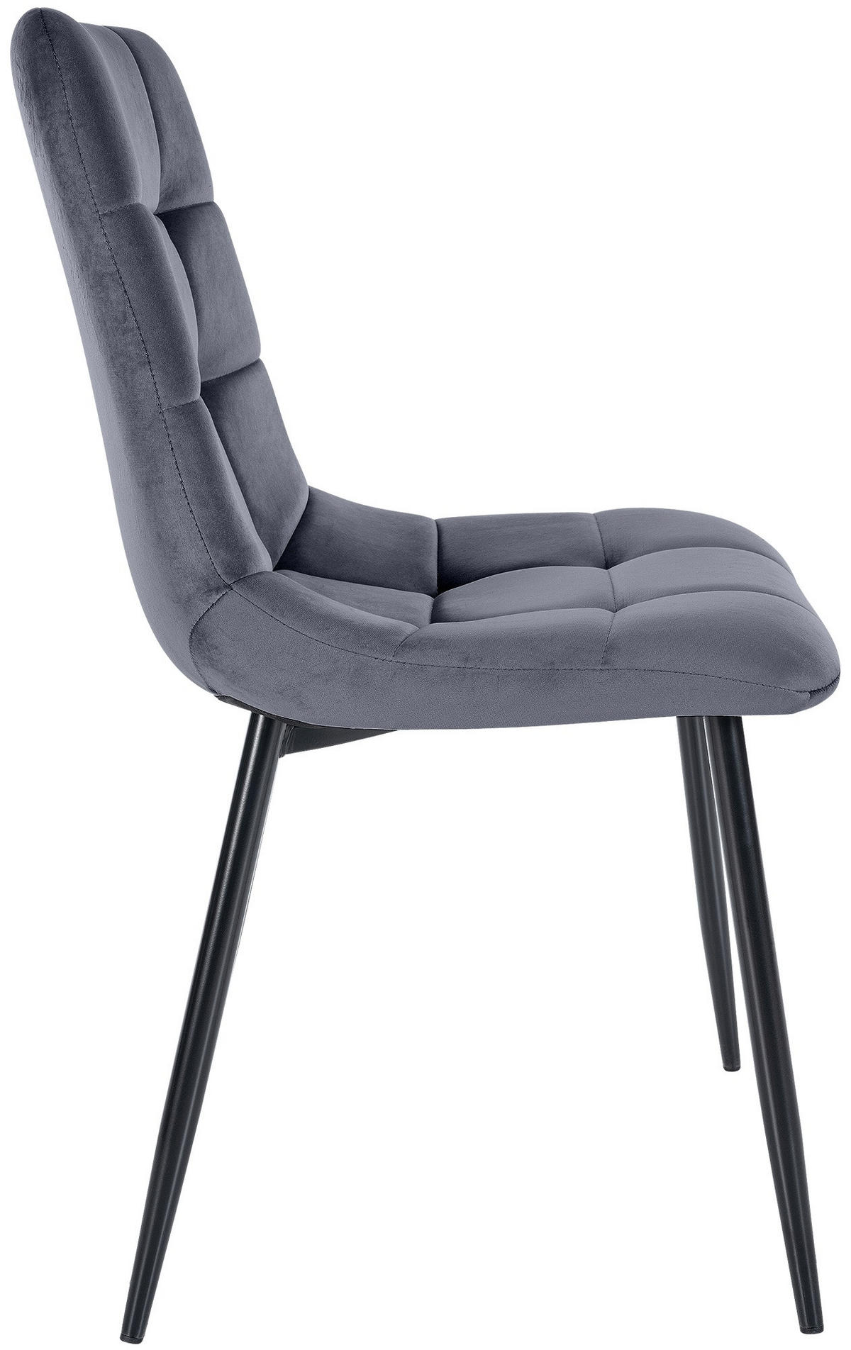 STUHL Samt Dunkelgrau - Dunkelgrau, Textil/Metall (45/84/55cm) - CLP