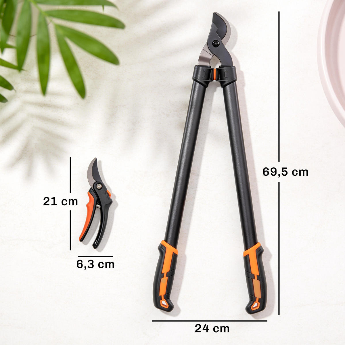 GARTENSCHEREN-SET DE-10304 2-teilig mit Ast- und Baumschere - Orange, Metall (24/2.5/69.5cm) - ComfortXL