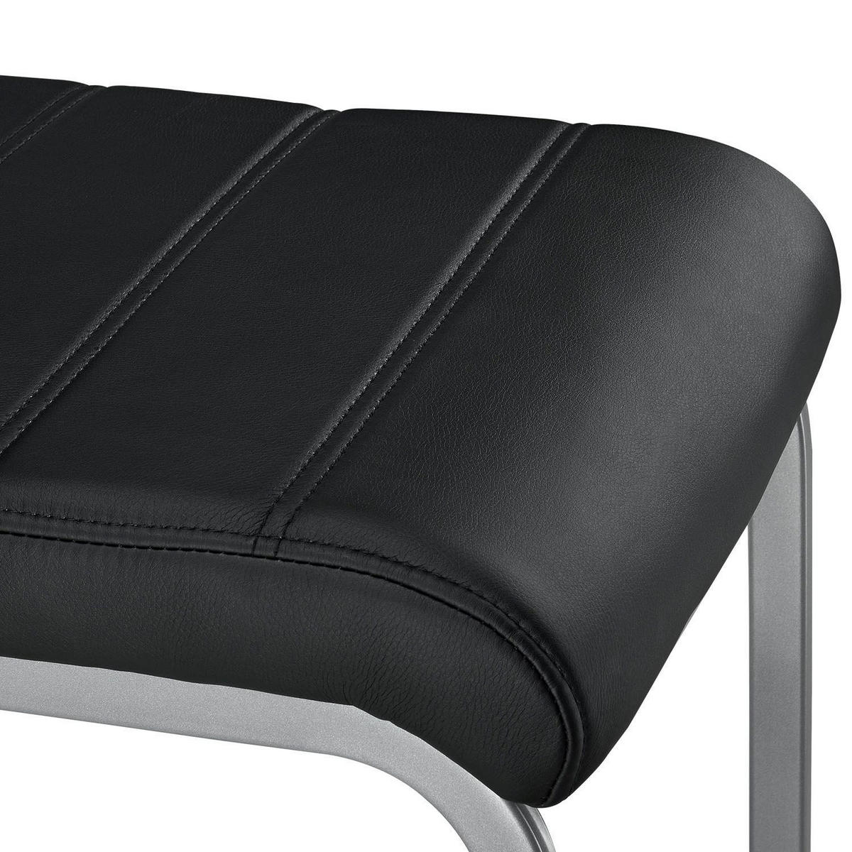SCHWINGSTUHL Vegas schwarz Kunstleder (2er Set) - Schwarz, Textil (41/101/52cm) - Juskys