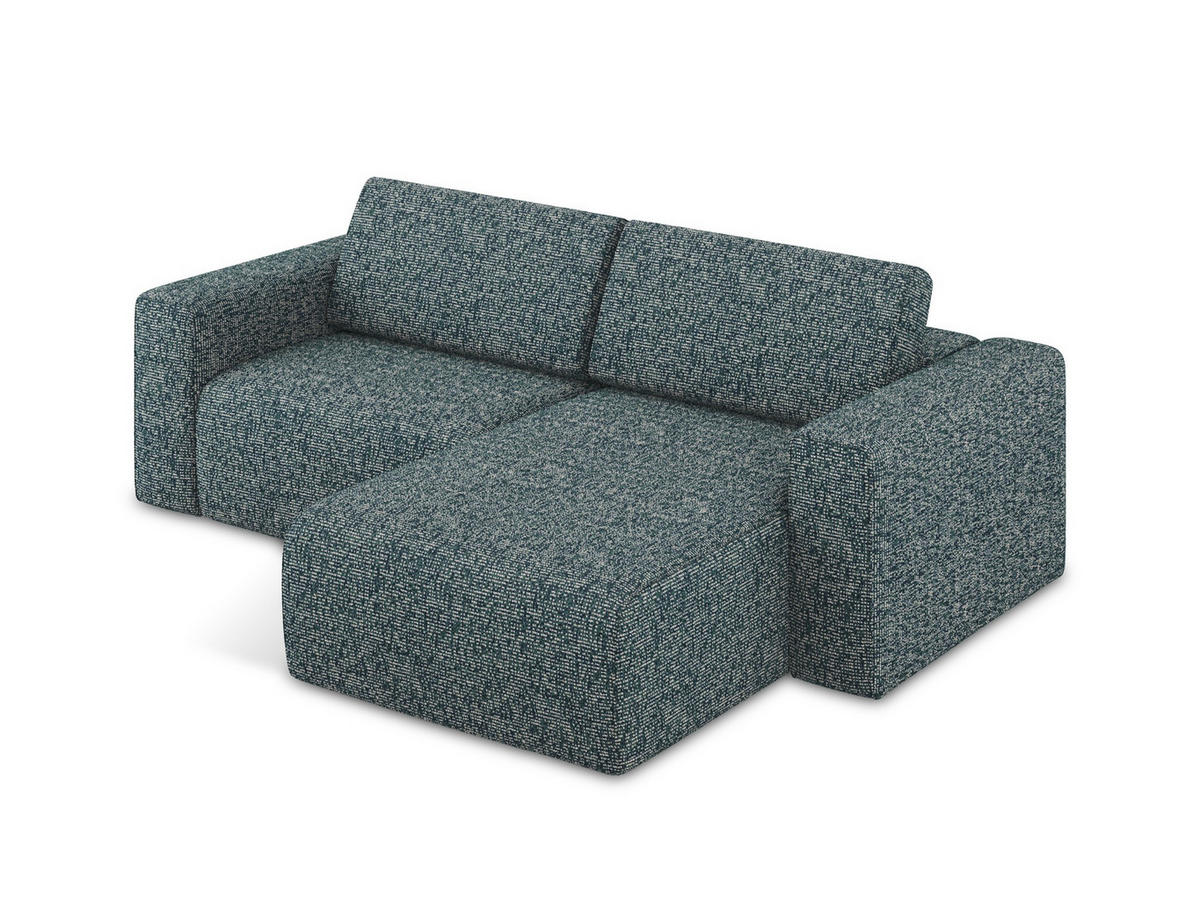 ECKSOFA Rechts Strukturstoff Stoff Blau - Blau/Blaugrau, Kunststoff/Textil (224/167cm) - Makamii