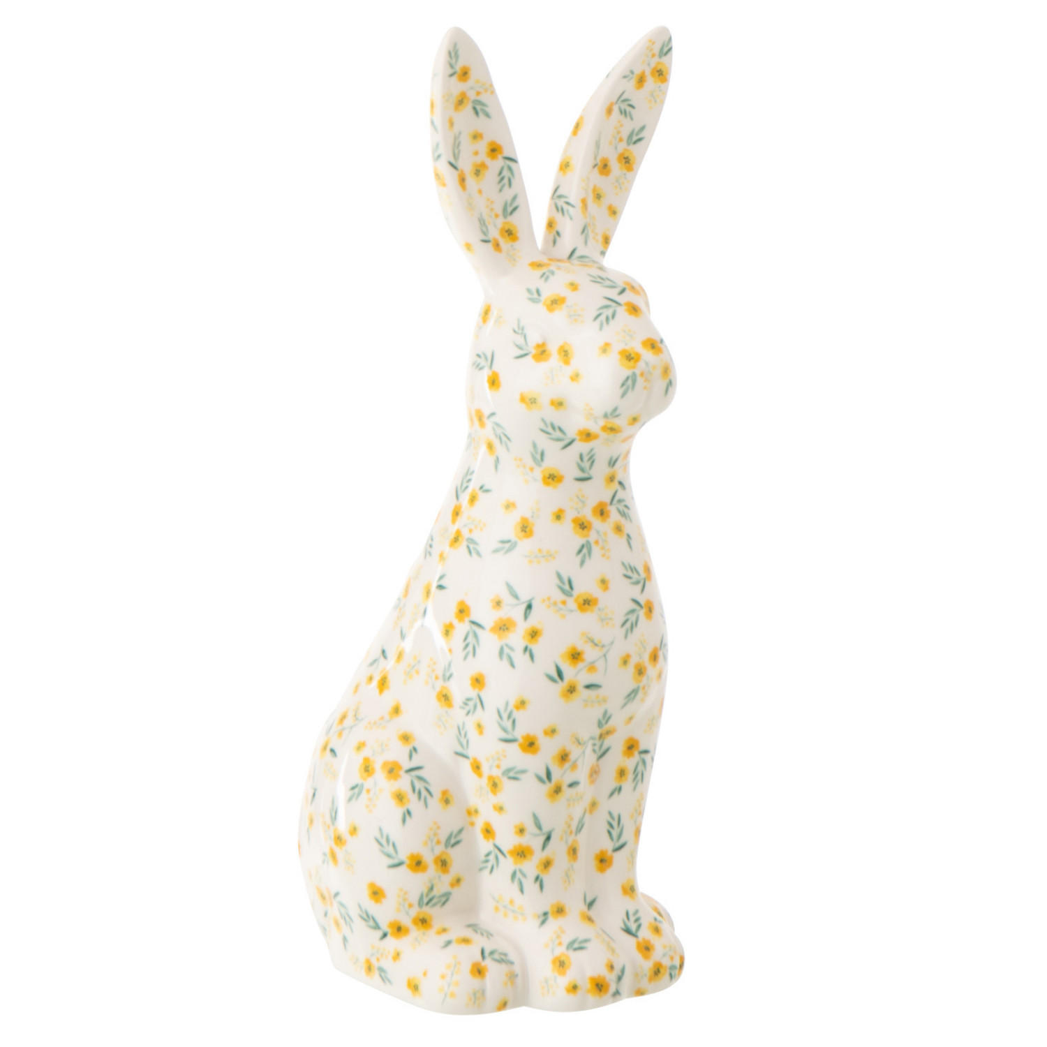 DEKO KANINCHEN BLUMEN - Multicolor, Keramik (10.5/28/14.5cm) - J-Line