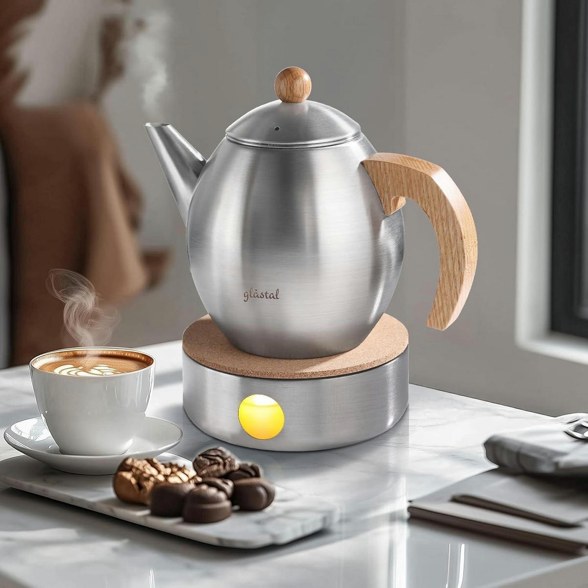 TEEKANNE mit Stövchen 1200ml Edelstahl Silber - Multicolor, Metall (16.8/20cm)