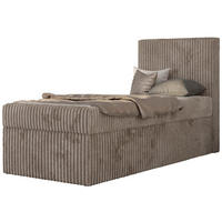 JUGENDBETT TILIO 90/200 - Hellbraun - H4 - Rechts Seite - Hellbraun, Textil (90/200cm) - MKS