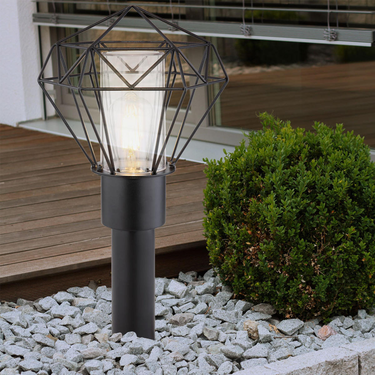 WEGELEUCHTE Horace Edelstahl Schwarz - Schwarz, Metall (22.5/25.5/50cm) - Globo Lighting