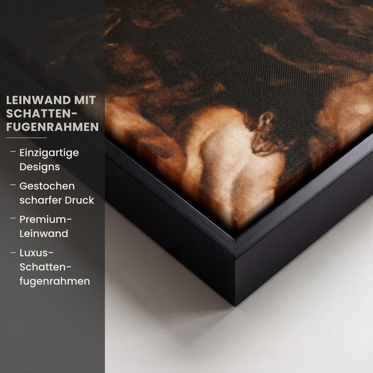 LEINWAND Bilder mit Rahmen - Gold - Lippen - Kunst - Gold - Luxus - Abstrakt - 90x60 - Kupferfarben, Textil (90/60cm) - MuchoWow