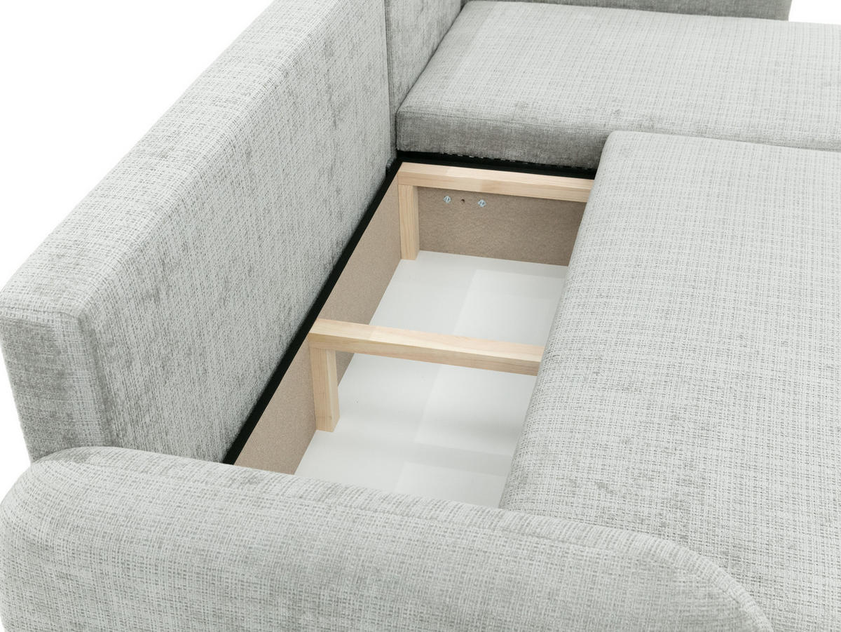 ECKSCHLAFSOFA Gizefa - Dunkelbraun/Schwarz, Holz/Kunststoff (233/147cm) - MIRJAN24
