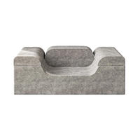 SOFA U-Form montiert hellgrau - Hellgrau, Textil (70/40/110cm) - Vercart