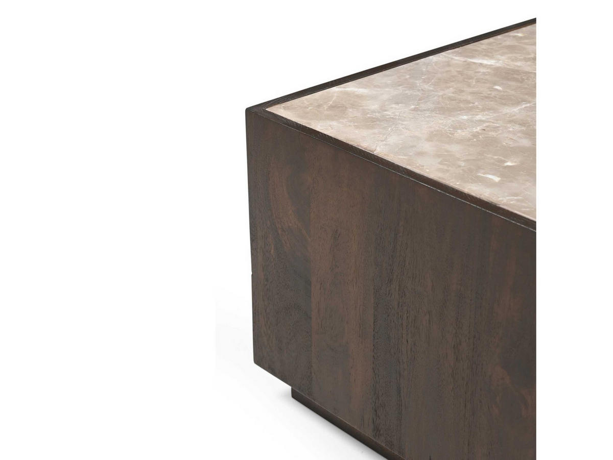 COUCHTISCH Moos Mangoholz 80 cm / 80 cm Braun - Braun, Holz (80/80/40cm)