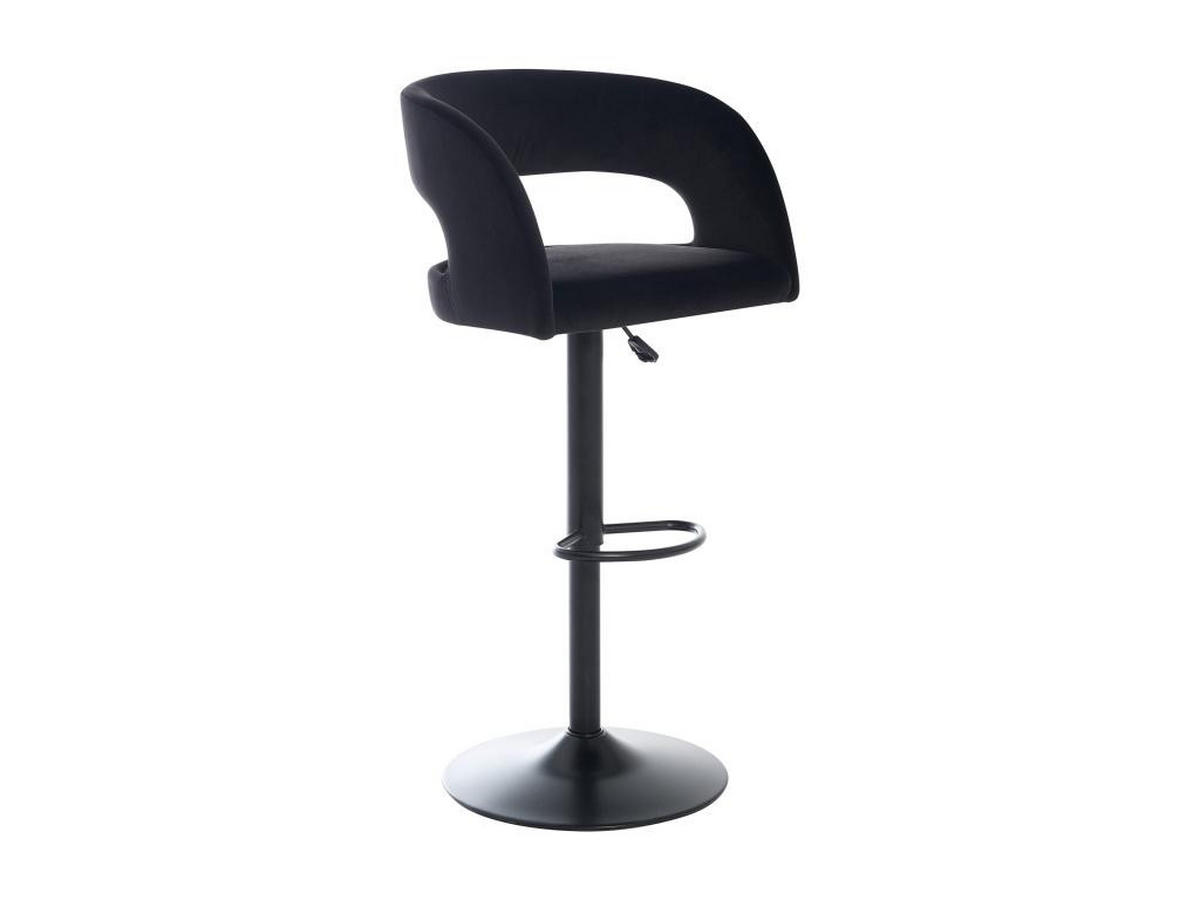 BARHOCKER 2er-Set höhenverstellbar - Samt & Metall - Schwarz - LAJUNIA - Schwarz, Textil (52.5/108.5/53cm) - Vente-Unique