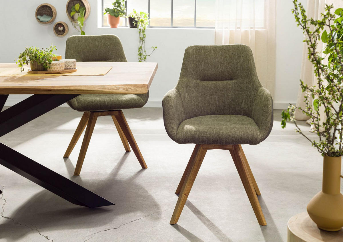 STUHL 100% Polyester 56 x 60 x 87 cm grün TACOMA #13 - Grün, Kunststoff (56/87/60cm) - Massivmoebel24