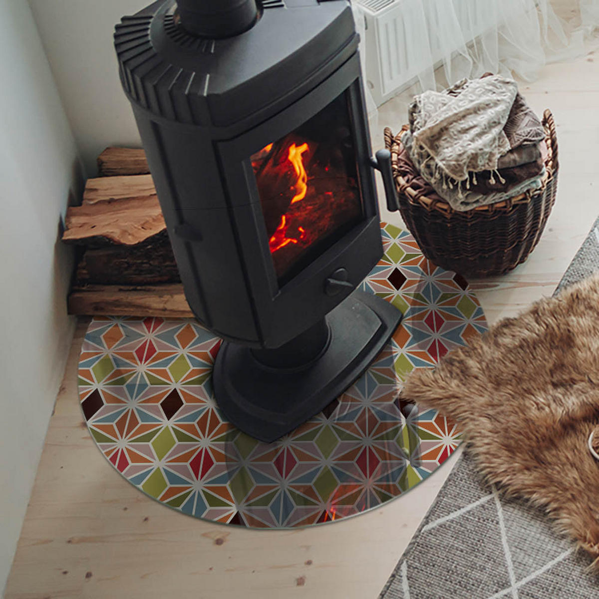 GLASPLATTE für Kamin Ø 70 cm Braun - Braun, Glas (70/70/0.4cm) - ArtPrintCave