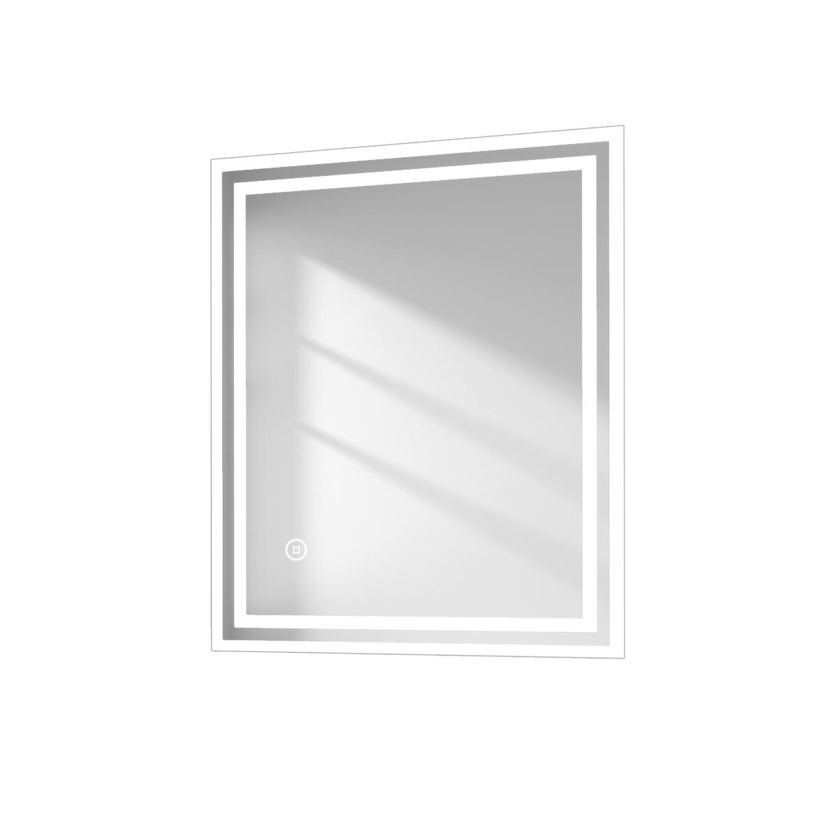 BADSPIEGEL mit Beleuchtung 60/50/3,5 cm - Weiß, Glas (50/3.5/60cm) - EMKE