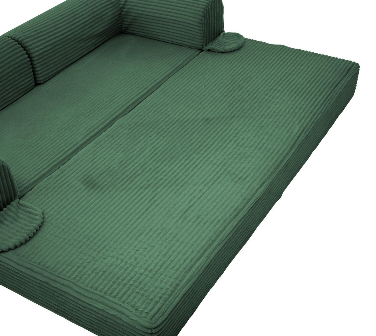 SCHLAFSOFA Cordstoff, 2-in-1 Klappsofa, 2-Sitzer, Sofabett 190×156 cm, Grün - Grün, Textil (190/65/78cm) - LVHOM
