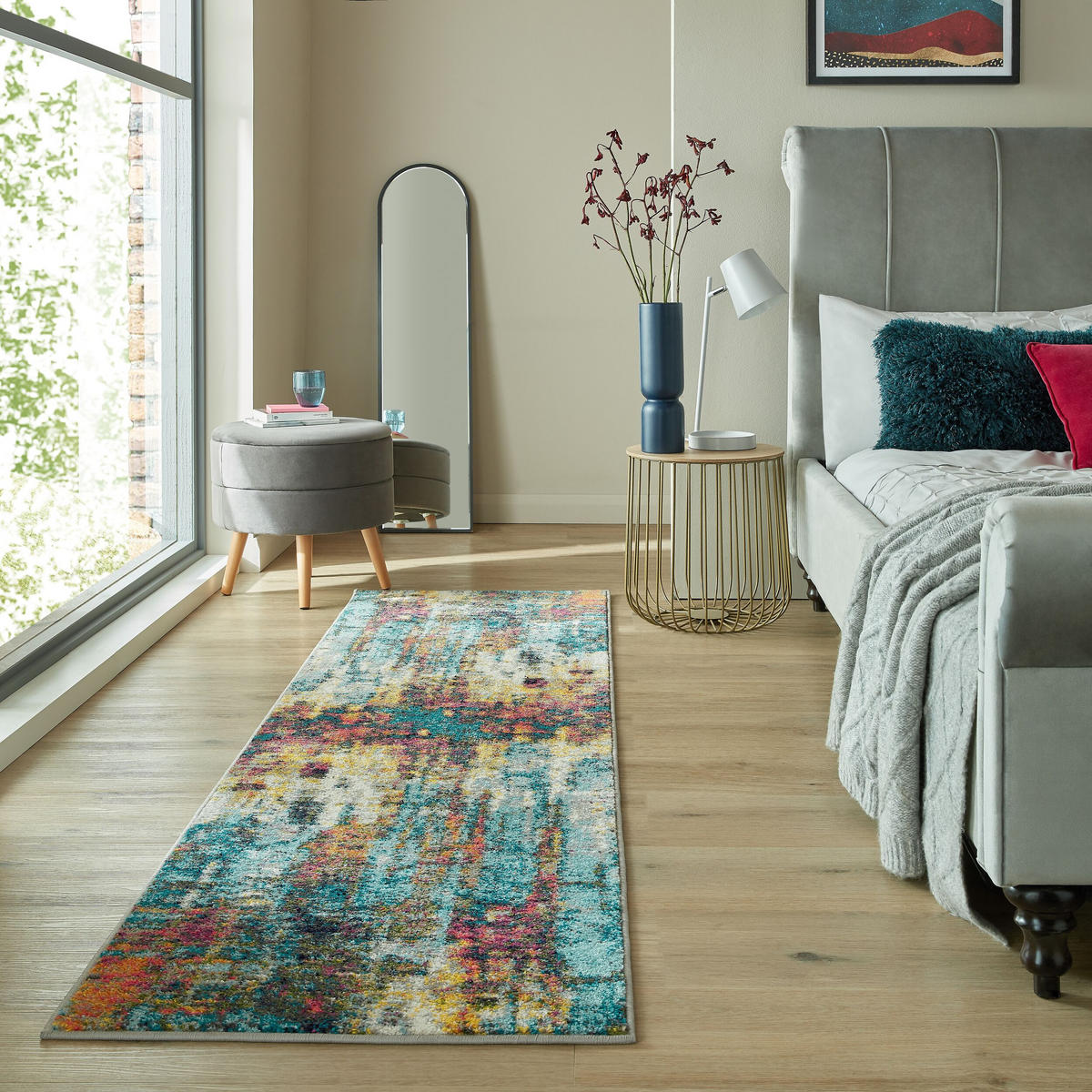 TEPPICH Abstrakt-Design, handgewebt, bunt FAL ABSTRACTION, Multi 66x230 cm - Multicolor, Textil (66/230cm) - KADIMA DESIGN