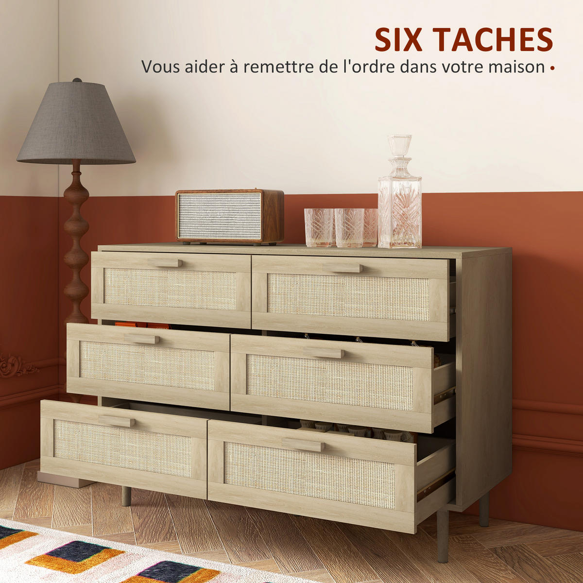 KOMMODE Hellbraun 110/40/75 cm - Naturfarben, Holzwerkstoff (110/75/40cm) - PANGIVO