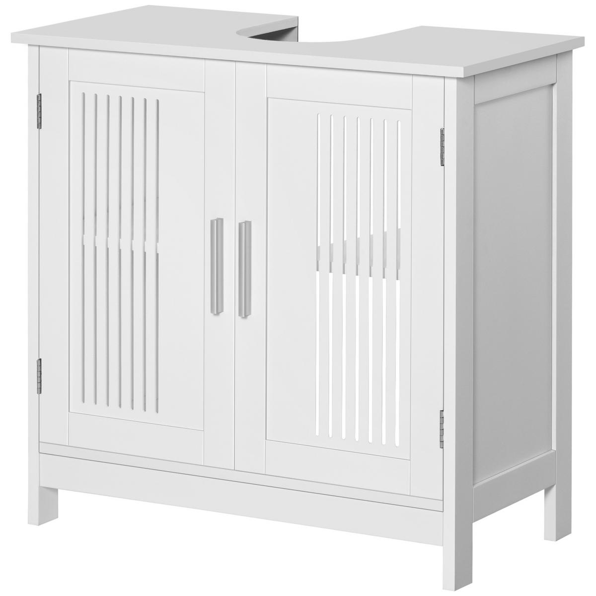 BADEZIMMER Unterschrank für Waschbecken 60/30/60 cm Weiß - Weiß, Kunststoff (60/60/30cm)