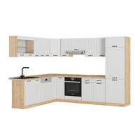 ROHOVÁ KUCHYŇ R-Line Bílý venkovský dům/zlatý dub - bílá/medově dubová, kompozitní dřevo (287/81.6/60cm) - Vicco