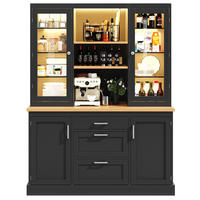 KÜCHENSCHRANK LED App 185x140x40Cm Arbeitsplatte - Schwarz, Holzwerkstoff (140/185/40cm) - FLIEKS