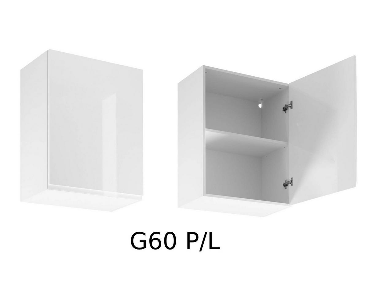 KÜCHENZEILE 320 cm - Aspen KA15-M320- in Weiß/Hochglanz - Weiß Hochglanz, Holz (320/212/52cm)