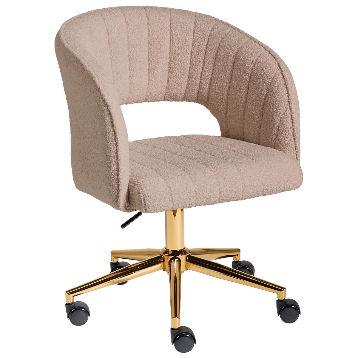 KANCELÁŘSKÁ ŽIDLE Bouclé Béžová Katonah - béžová, textil (57/78/57cm) - Beliani
