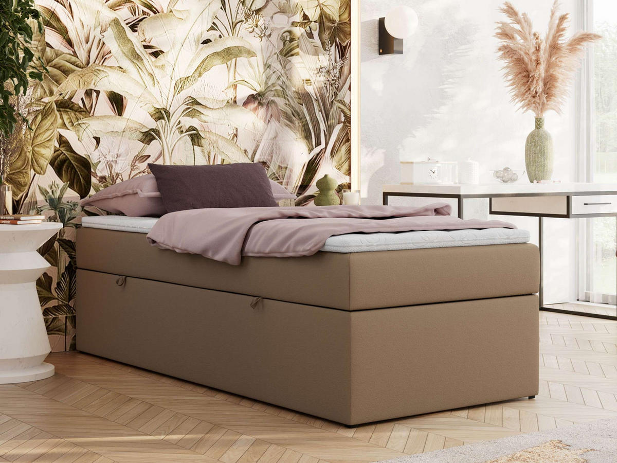 BOXBETT ZERO 90/200 - Braun Plüsch - H4 - Topper T25 - Braun, Textil (90/200cm) - MKS