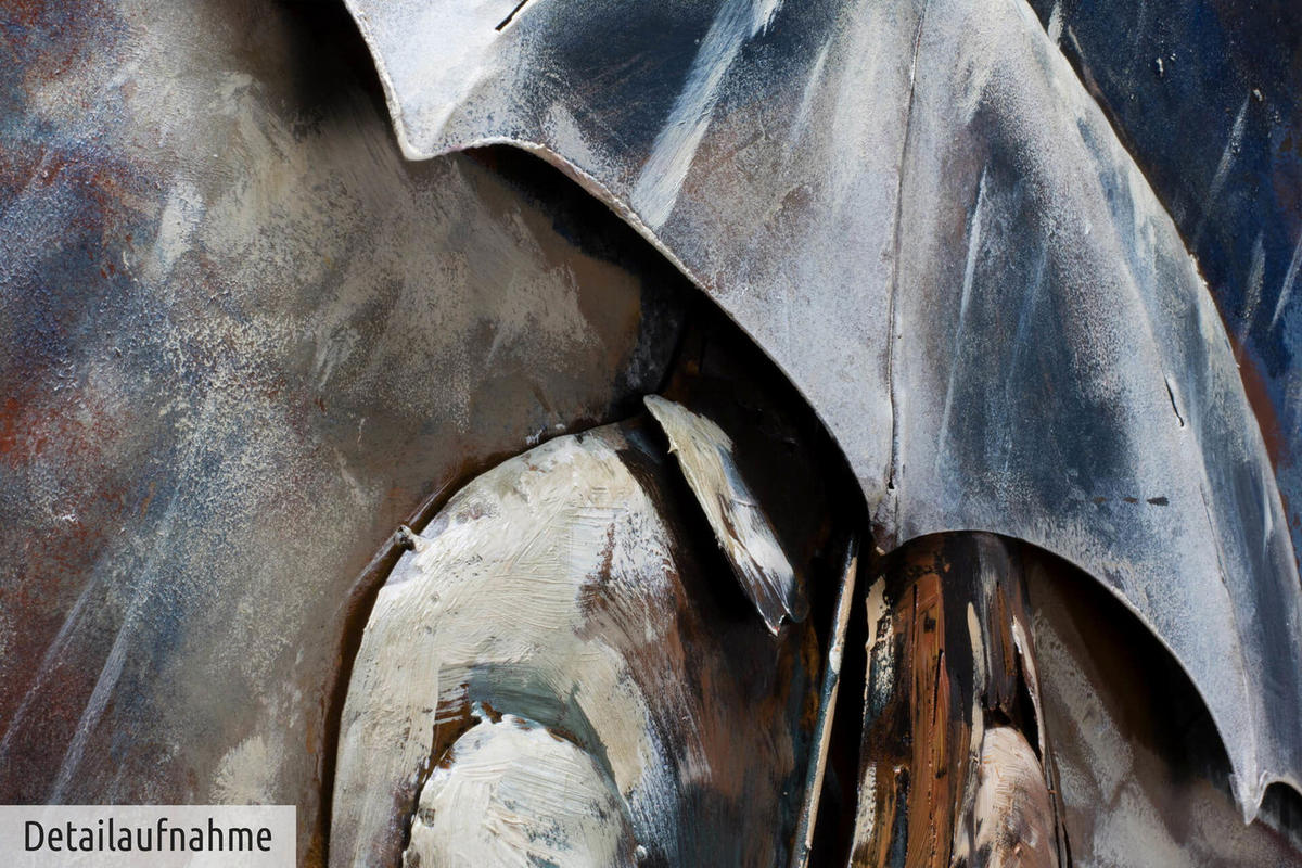 METALLBILD Blau 70/100 cm - Blau/Braun, Metall (70/100cm) - KUNSTLOFT