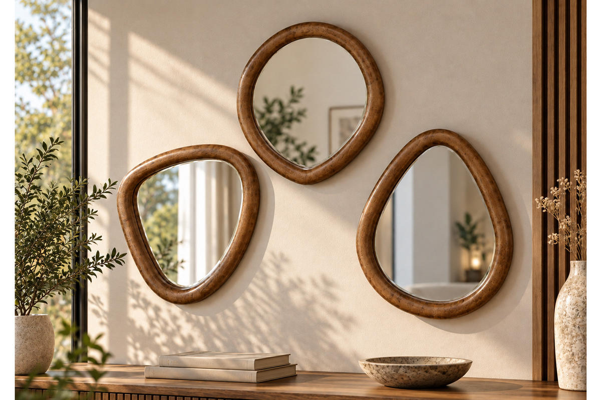 WANDSPIEGEL NOA, Holz, Braun - Braun, Holz (25/30/4cm) - dasmöbelwerk