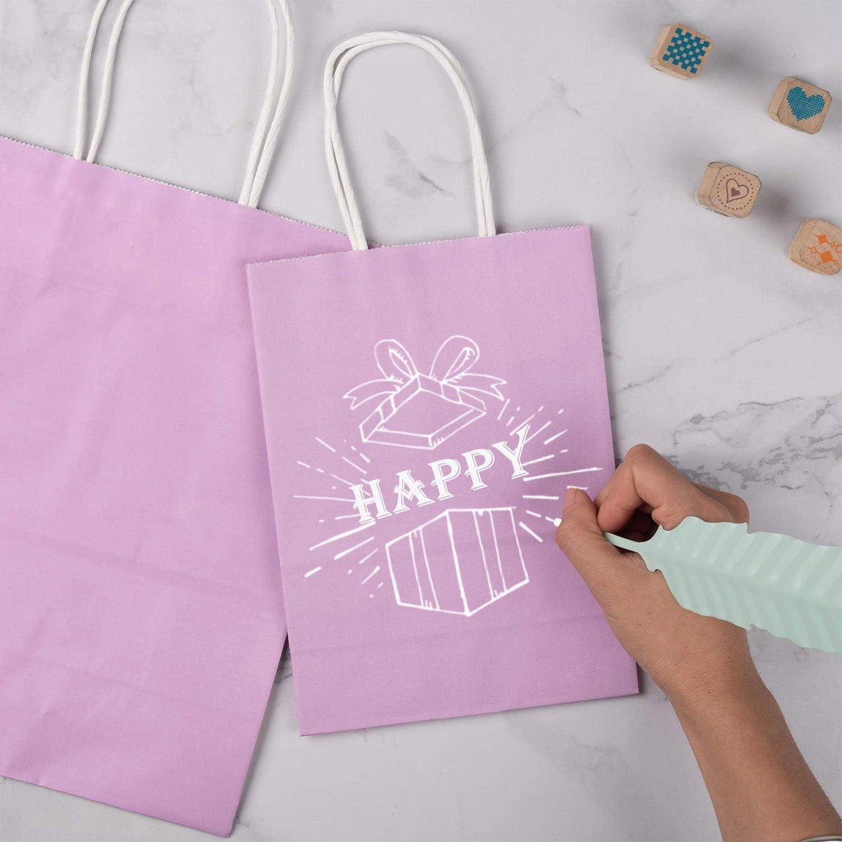 GESCHENKTÜTEN 25 Stück Set Lila 15 x 8 x 21 cm - Flieder, Papier (8/21/21cm)