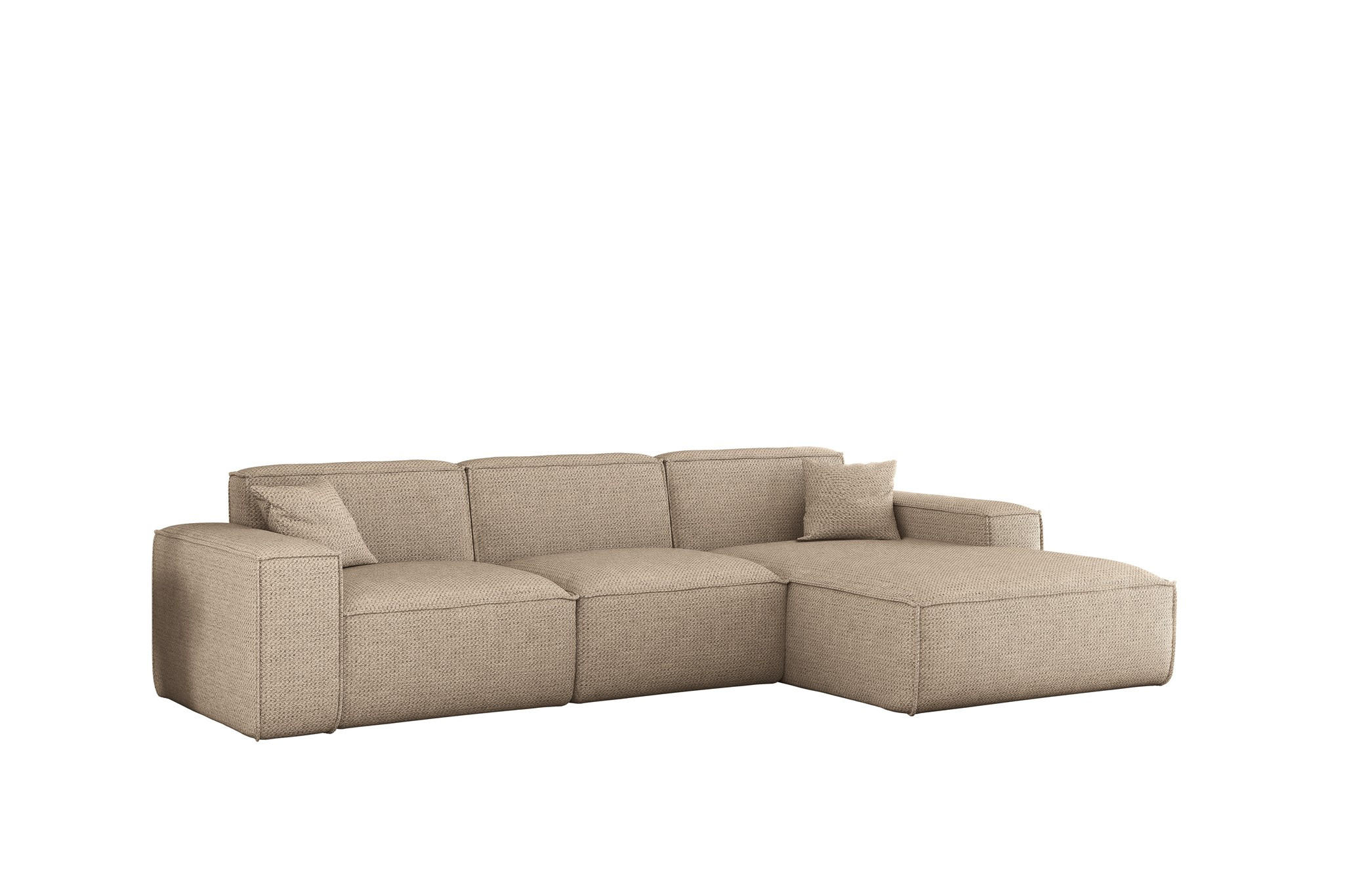 ECKSOFA Celes Premium In Artico - Beige, Holzwerkstoff/Textil (266/165cm) - Fun Möbel