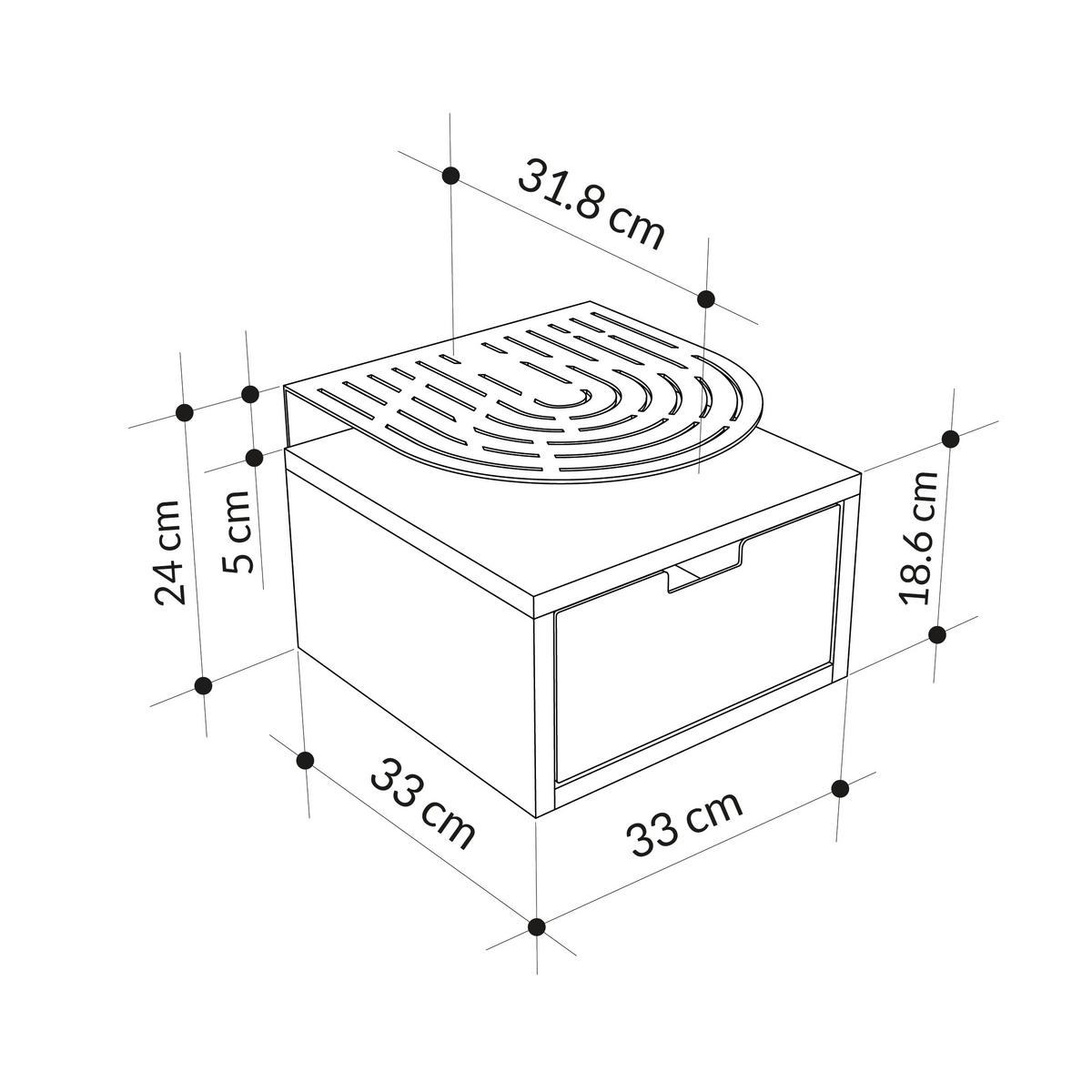 NACHTTISCH Oslo Mocha 33/24/33 cm - Mokka, Holzwerkstoff (33/23.9/33.3cm) - Decortie