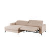 ECKSOFA LAISKA Taupe Cord Relaxfunktion - Taupe/Schwarz, Textil/Metall (282/177cm) - KAWOLA