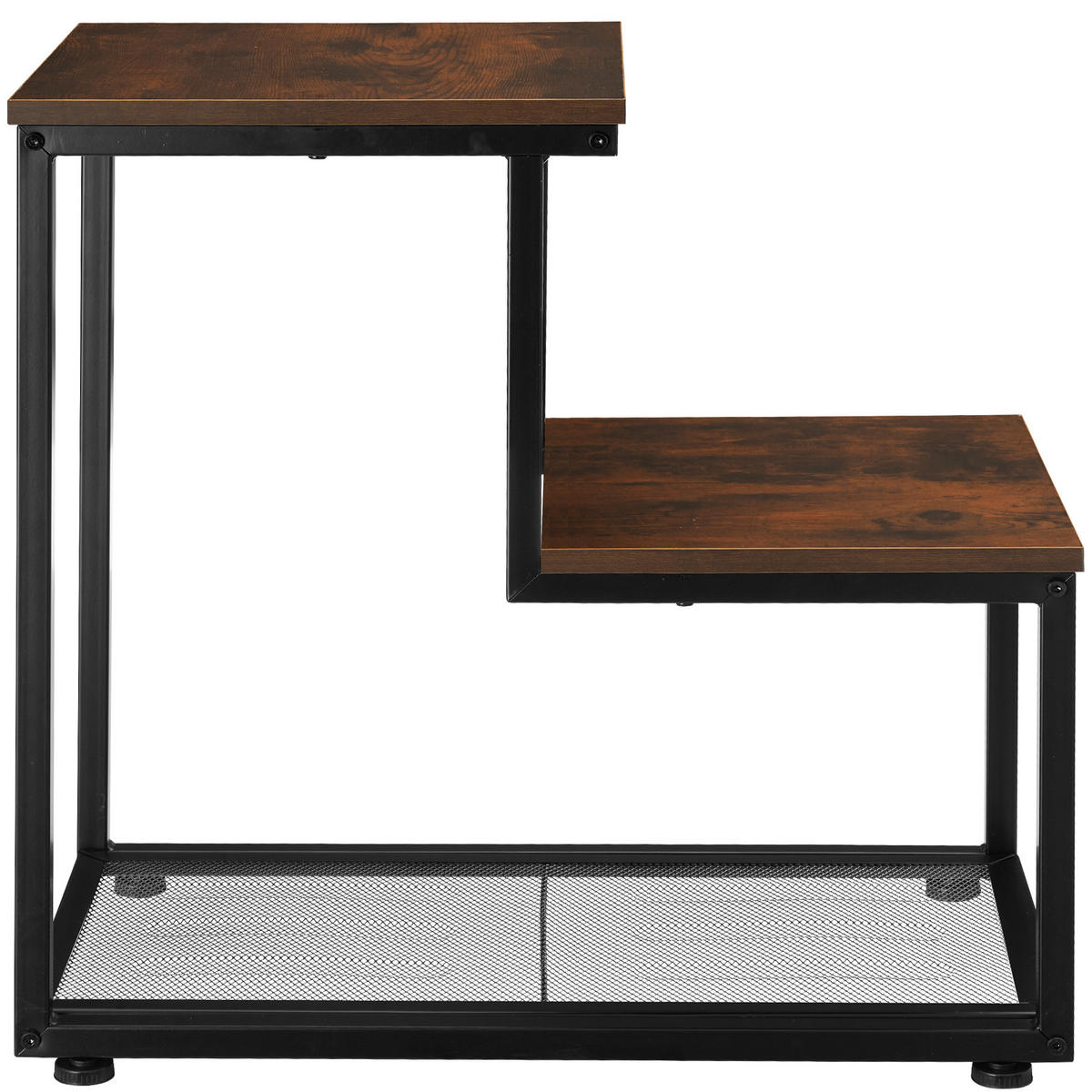 BEISTELLTISCH Halifax,60,5 x 35,5 x 60,5 cm,Industrial Holz dunkel, rustikal - Rostfarben, Holz (60.5/35.5/60.5cm) - tectake