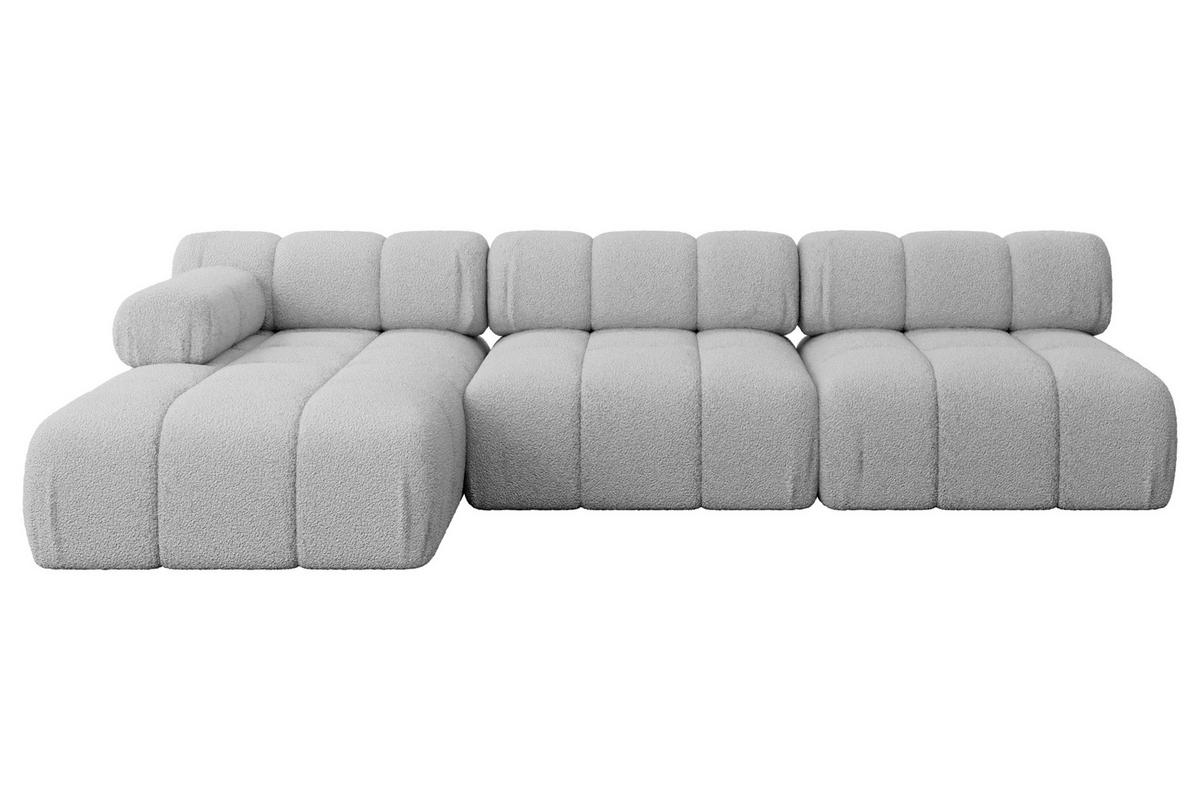 ECKSOFA modulares Sofa Razon-L2 - 285x160x70 cm Hellgrau Bouclé - Hellgrau, Holzwerkstoff/Textil (285/160cm) - ALTDECOR