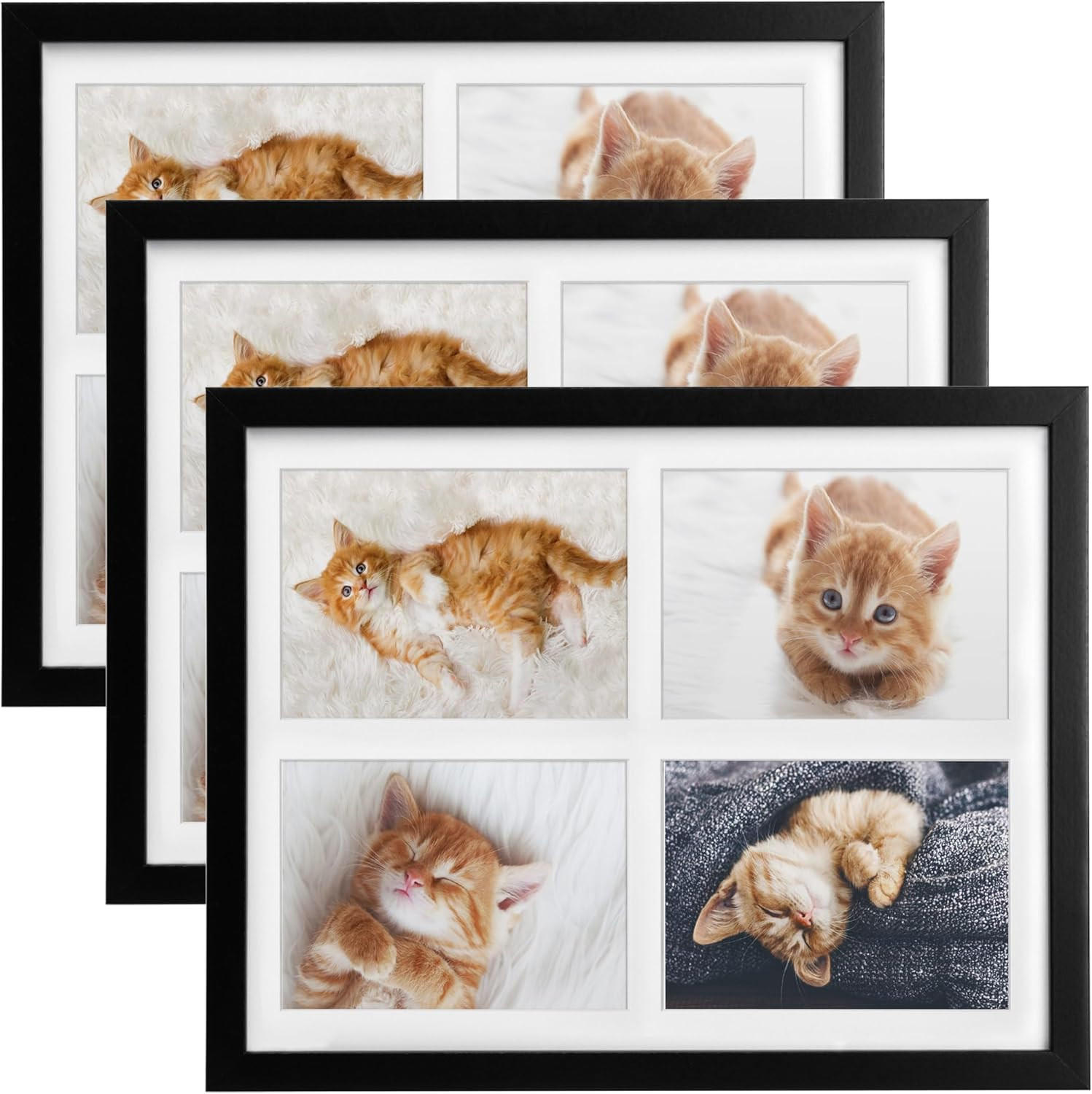 BILDERRAHMEN Galeria 10x15cm Schwarz (3tlg) - Schwarz, Holzwerkstoff (30/2/37cm) - BoMoe