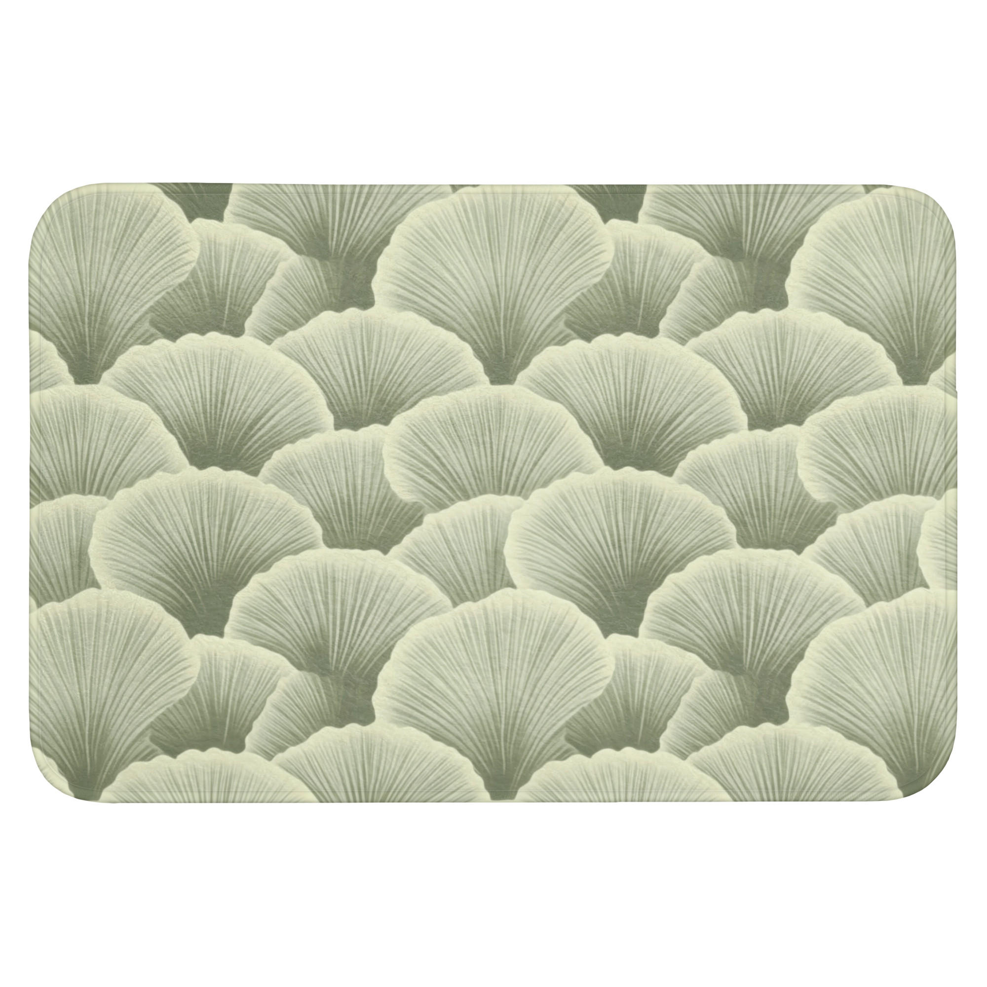 BADEMATTE Fächer - Blatt - Grün Badvorleger 90x60 cm - Pastellgrün, Kunststoff/Textil (90/60cm) - OnlyWow